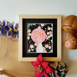 Pink Cockatoo Painting in Dry Pastel & Handmade Japanese Paper - thumbnail 2