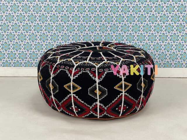 Handmade Moroccan Pouf, Authentic Ottoman Seating, Bohemian Home D??cor, Artisan-Made For Cozy Interiors, Luxury Pouf - image 1