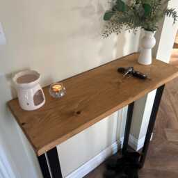 Handmade Wooden Console Table With Box Section Industrial Legs - thumbnail 2