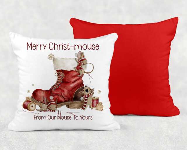 Personalised Christmas Christ-Mouse Boot Cushion, Ideal Xmas Gift Or Present - image 1