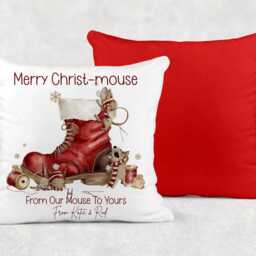 Personalised Christmas Christ-Mouse Boot Cushion, Ideal Xmas Gift Or Present - thumbnail 2