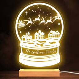 Christmas Snow Globe With Santa Claus, Reindeer Family Lamp Night Light - thumbnail 1