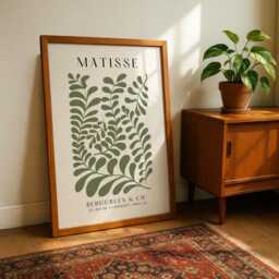Sage Green Matisse Print - Botanical Wall Art Poster - Abstract Leaf Cut-Out Style Minimalist Matisse-Inspired Decor - thumbnail 2