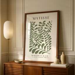 Sage Green Matisse Print - Botanical Wall Art Poster - Abstract Leaf Cut-Out Style Minimalist Matisse-Inspired Decor - thumbnail 3