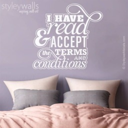 I Have Read & Accept The Terms Conditions Office Wall Quote Decal, Vinyl Lettering Decor, Inspirational - thumbnail 1
