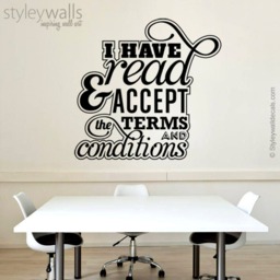 I Have Read & Accept The Terms Conditions Office Wall Quote Decal, Vinyl Lettering Decor, Inspirational - thumbnail 2