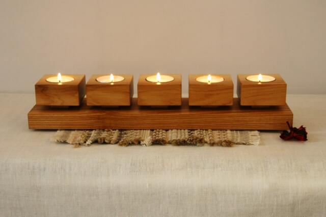 Wood Candle Holder, Modern Holder Wood, Wood Tealight Wedding Centerpiece, Woodland Baby Shower, Rustic Wedding, Decor - image 1