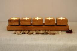 Wood Candle Holder, Modern Holder Wood, Wood Tealight Wedding Centerpiece, Woodland Baby Shower, Rustic Wedding, Decor - thumbnail 1