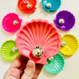 Disco Pearl Seashell Wall Hangings/Dopamine D??cor/Pop Art/Maximalist D??cor/Beach Decor/Unique Gift/ Ball/ Art - thumbnail 2