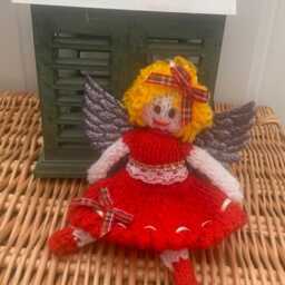 Hand Knitted Christmas Fairy Angel Ornament, Tree Topper , Gift - thumbnail 3