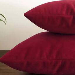 Red Velvet Suede Decorative Throw Pillow Cover/Case Cushion 12x20 - thumbnail 2