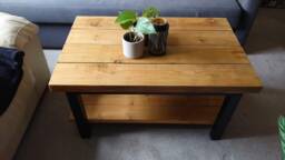 Handmade Solid Wood Coffee Table Heavy Duty Living Room Furniture - thumbnail 1