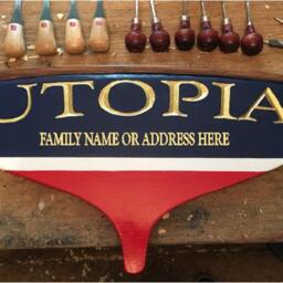 Custom Carved Name Board Sign in Transom Sailboat Shape - thumbnail 3