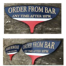 Custom Carved Name Board Sign in Transom Sailboat Shape - thumbnail 2