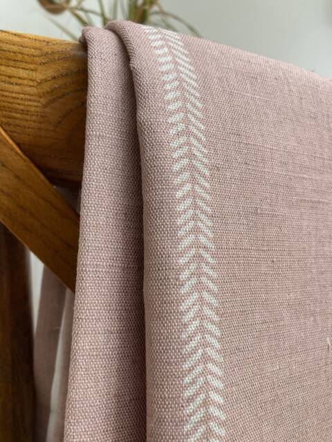 Sample Only - Curtains Made To Measure? Just Need Pole Length & Drop Quote Dusty Pink Linen Lana Blush Pink/Nat - image 1