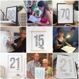 70Th Birthday Gift - Personalized Life Story Number 70 Word Art Print - thumbnail 2