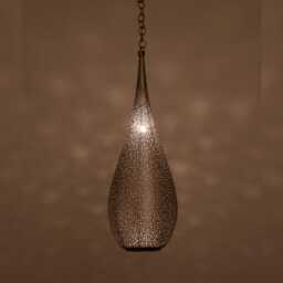 Teardrop Pendant Light, Handmade Hanging Brass Lamp With Chain - thumbnail 2