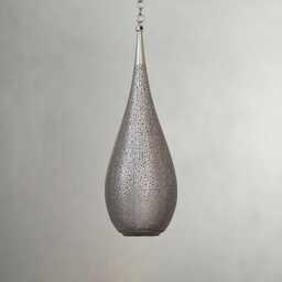 Teardrop Pendant Light, Handmade Hanging Brass Lamp With Chain - thumbnail 1