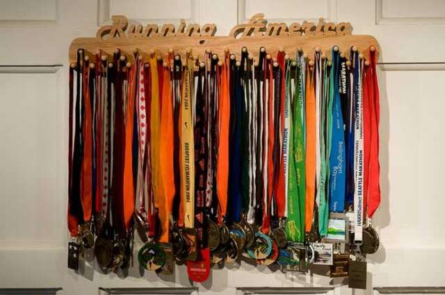 Running America Wooden Medal Display Rack - image 1