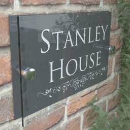 Decorative Acrylic & Aluminium Personalised Wall Plaque House Number - Deca5-28W-A-C-G - thumbnail 3