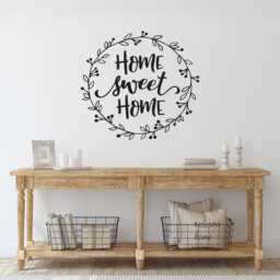 Home Sweet Decal - Farmhouse Decor Laurel Wall Vinyl Sticker - thumbnail 1