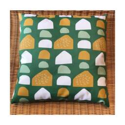Abstract Cushion Cover Green/Ochre Yellow Abstract, 40x40 cm, With Zipper, Home Furnishings, Living, Decoration, Cushion, Decor - thumbnail 1