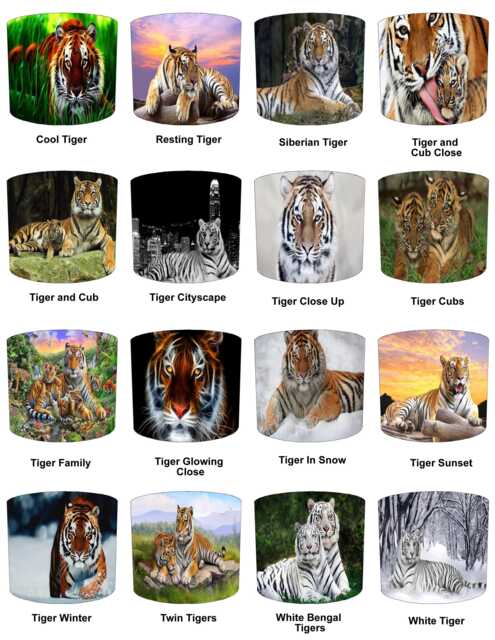 Tiger Drum Lampshade For Ceiling Light Pendants Or Table Lamp Bases - image 1