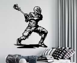 Custom Lacrosse Player Wall Decal Sticks, Name Sticker 1046 - thumbnail 1