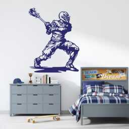Custom Lacrosse Player Wall Decal Sticks, Name Sticker 1046 - thumbnail 2
