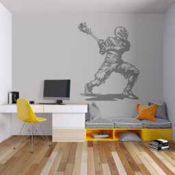 Custom Lacrosse Player Wall Decal Sticks, Name Sticker 1046 - thumbnail 3