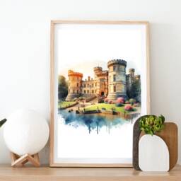 Warwick Poster Print Set - Of 3 Posters - Castle Watercolour Picture Painting Wall Hanging Artwork Art Travel Decor - thumbnail 2