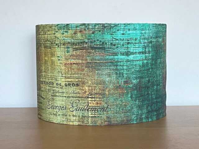 Turquoise & Gold Distressed Style Lampshade Patina For Ceiling Pendants Or Standard Table Floor Lamps - image 1