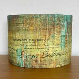 Turquoise & Gold Distressed Style Lampshade Patina For Ceiling Pendants Or Standard Table Floor Lamps - thumbnail 2