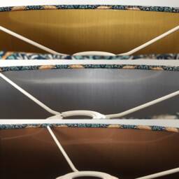 Turquoise & Gold Distressed Style Lampshade Patina For Ceiling Pendants Or Standard Table Floor Lamps - thumbnail 4