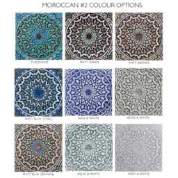 Wall Hanging Tile Made From Ceramic For Kitchen Backsplash Decor, Moroccan Art Design Outdoor Art, Moroc # 2 30cm Turquoise - thumbnail 3