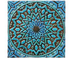 Wall Hanging Tile Made From Ceramic For Kitchen Backsplash Decor, Moroccan Art Design Outdoor Art, Moroc # 2 30cm Turquoise - thumbnail 1