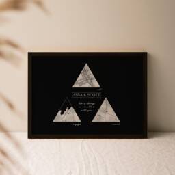 Special Locations Map Print - Personalised Metallic Foil Landscape Foiled Street Art Any Location Framed Gift - thumbnail 1