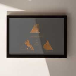 Special Locations Map Print - Personalised Metallic Foil Landscape Foiled Street Art Any Location Framed Gift - thumbnail 3