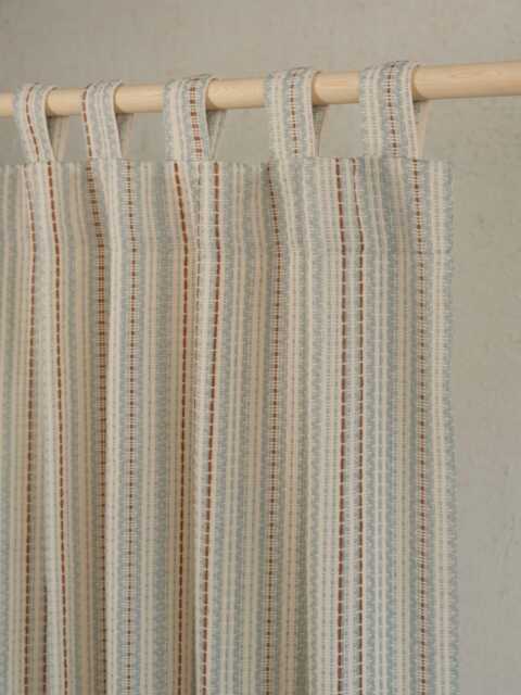 Fieldo Jacquard Curtain, 4 Colors, Striped Boho Textured Curtain Panel, Custom For Livingroom & Bedroom, 1Pc - image 1