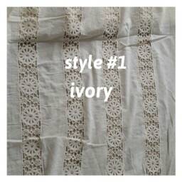 Cotton Lace Curtain Panel Ivory Cream Tulle, Shabby Chic Embroidered Tulle - 54x90 - thumbnail 2