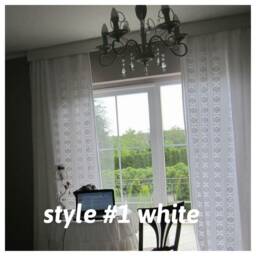 Cotton Lace Curtain Panel Ivory Cream Tulle, Shabby Chic Embroidered Tulle - 54x90