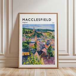 Macclesfield UK Poster Modern Travel Print, Cheshire Wall Art - thumbnail 2