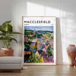 Macclesfield UK Poster Modern Travel Print, Cheshire Wall Art - thumbnail 3
