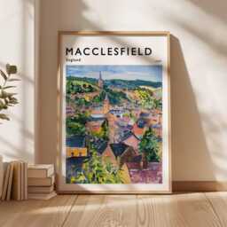 Macclesfield UK Poster Modern Travel Print, Cheshire Wall Art - thumbnail 1