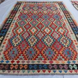7x10 Ft Chubi New Afghan Kilim Rug, Flatweave Maimana Tribal Turkmen Oriental Rug, Vintage Rug For Bedroom, Livingroom Carpet - thumbnail 2