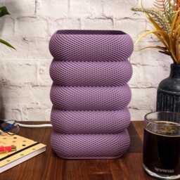 Rippled Mesh Rectangular Table Lamp - Over 18 Colour Options Geometric Cube Design & 3D Printed - thumbnail 2