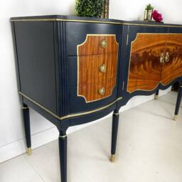 strongbow Serpentine Sideboard in Blue & Gold - thumbnail 3