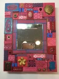 Red Mosaic Mirror Frame