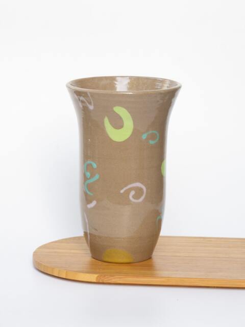 Handmade Ceramic Colorful Vase - Hand-Painted Flower Aesthetic Funky Retro Design Modern - image 1