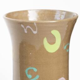 Handmade Ceramic Colorful Vase - Hand-Painted Flower Aesthetic Funky Retro Design Modern - thumbnail 3